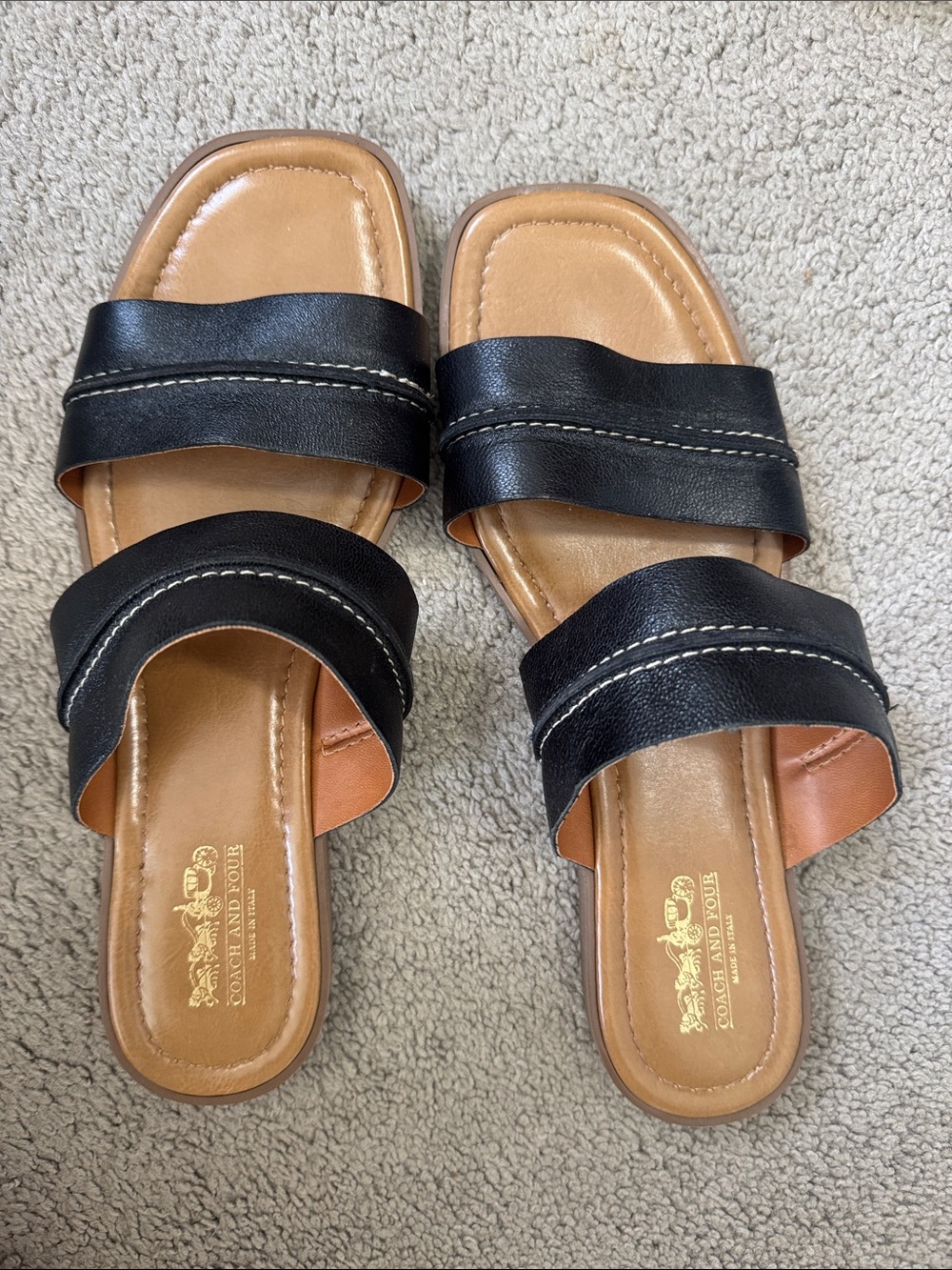 Coach and four sandals